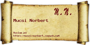 Mucsi Norbert névjegykártya