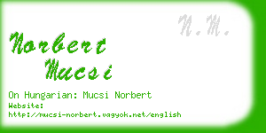 norbert mucsi business card